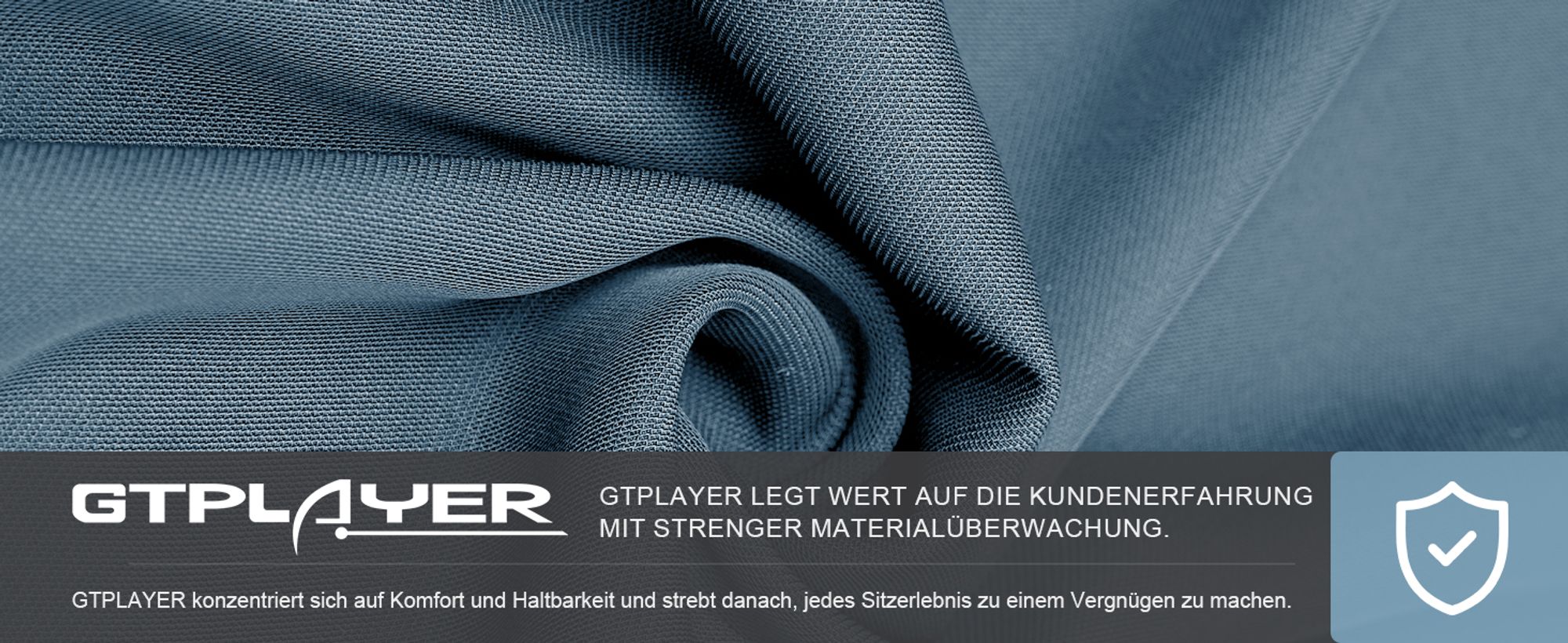 GTPLAYER Gaming Stuhl Ergonomischer Gaming Sessel Schreibtischstuhl mit Stoffoberfläche Atmungsaktiver Bürostuhl Federsitzkissen mit Fußstütze Blau