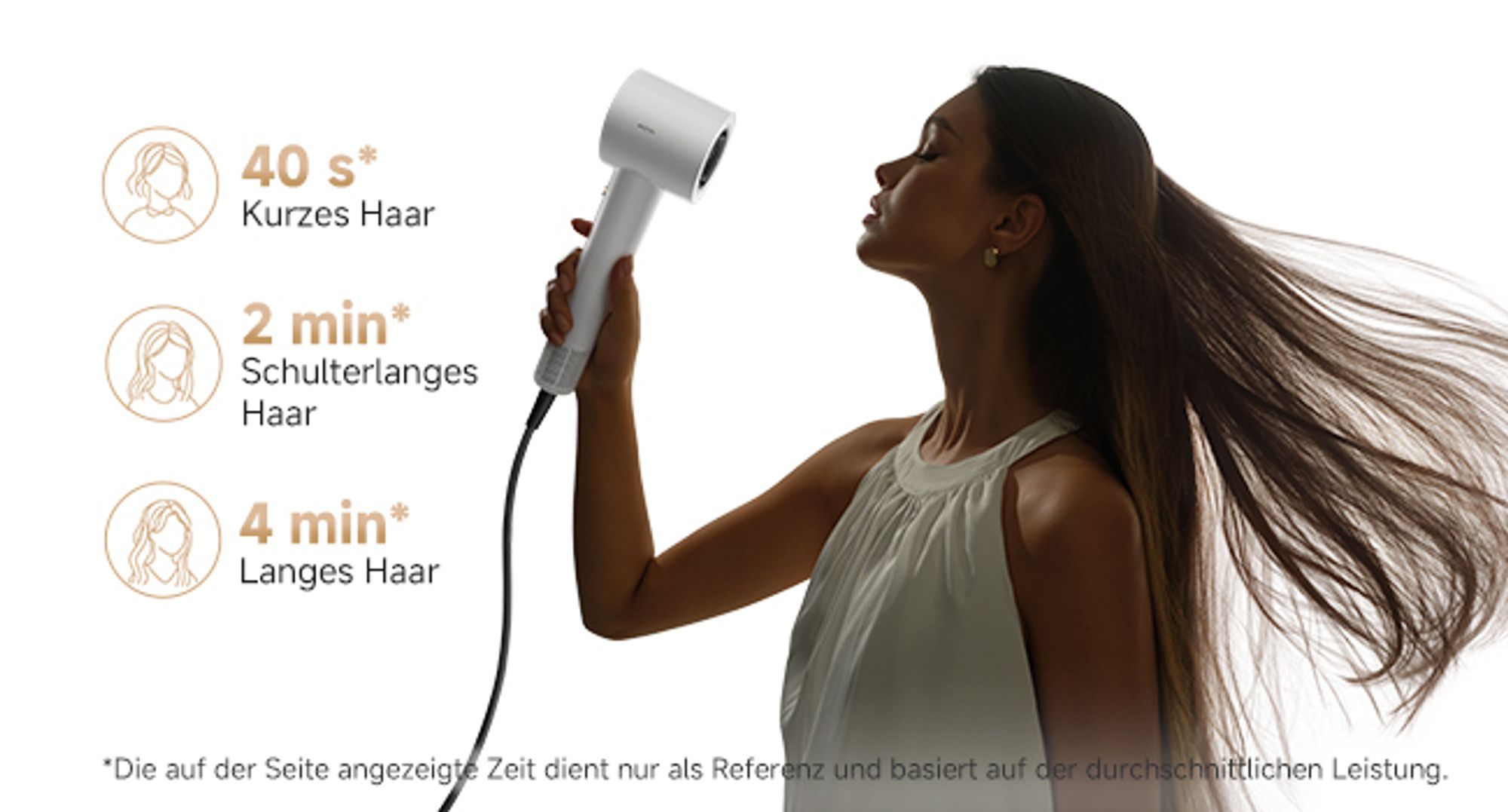 MOVA Turbo Ionen Haartrockner, 110.000 U/min Motor, 4 Temperatur- & 2 Luftstufen, 200 Mio. Ionen, 330g leicht, 8 Modi, ideal für Reise