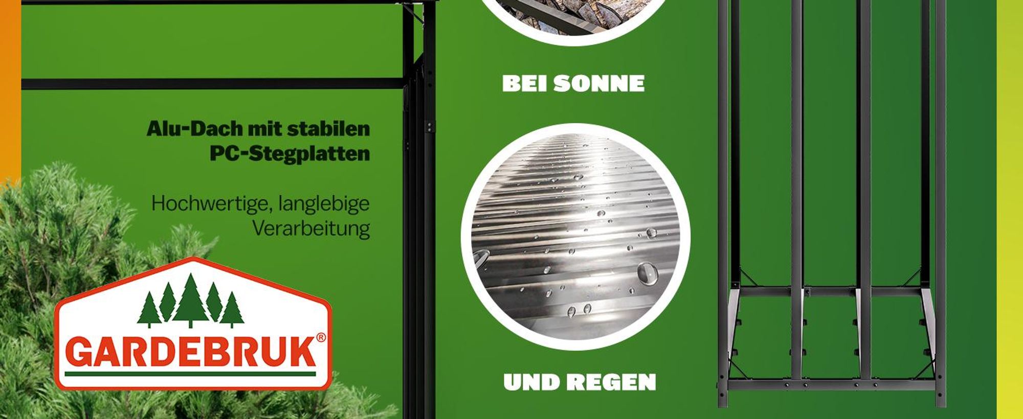 GARDEBRUK® Kaminholzregal XXL 198H x 163B x 70T cm
