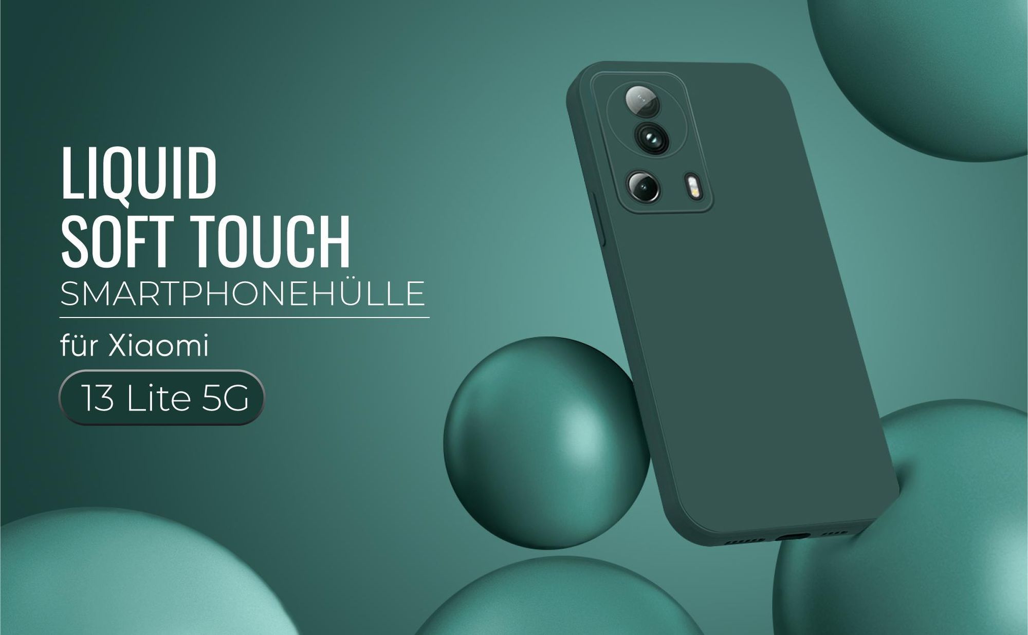 Liquid Soft Touch Smartphone Hülle in Grün für Xiaomi 13 Lite 5G