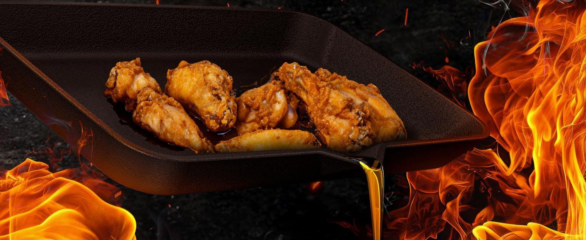 GUSSKÖNIG Fajita-Pfanne aus Gusseisen inkl. Servierbrett aus Akazienholz - Gusseisen Grillpfanne mit abnhembaren Griff - eingebrannter Grillpfanne Gusseisen