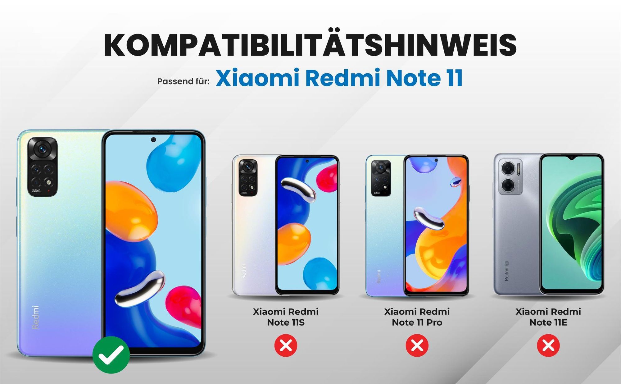 Kompatibilitätshinweise Hülle für Xiaomi Redmi Note 11