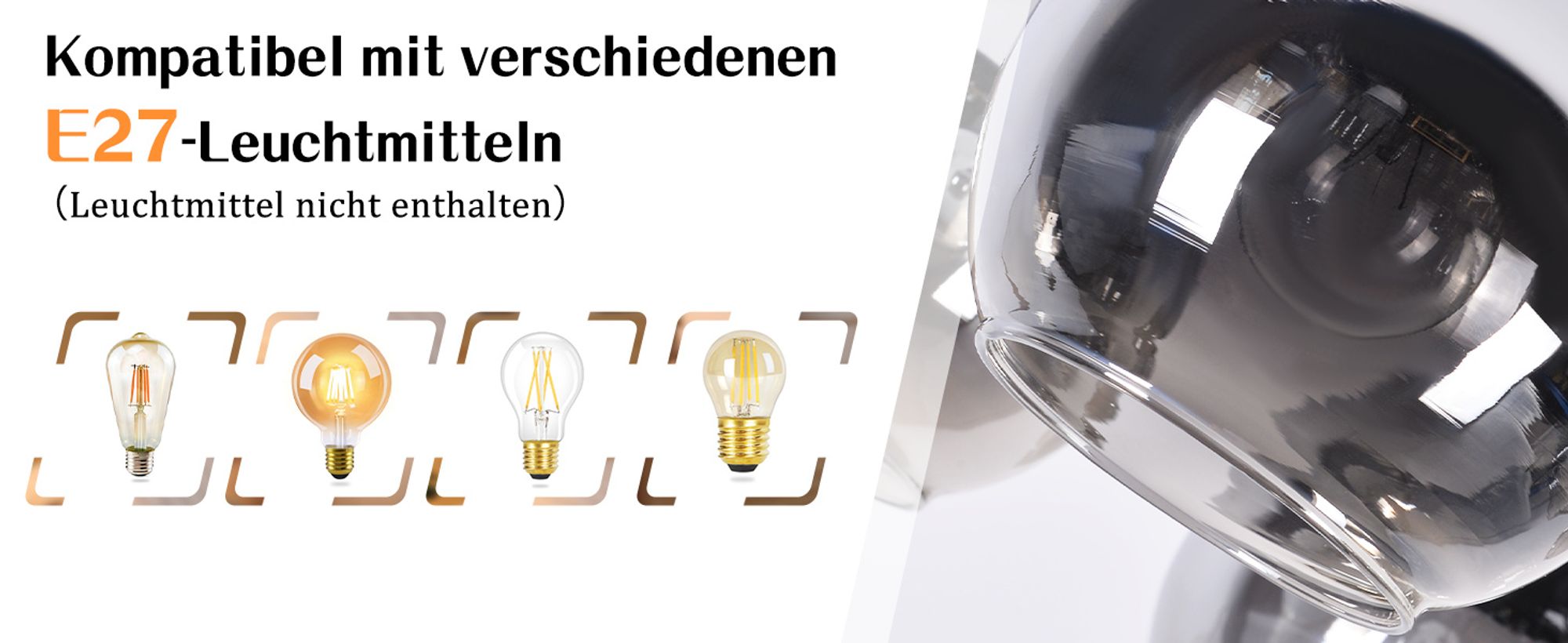ZMH Deckenleuchte Schwarz Deckenlampe 5 flammig Vintage E27 Wohnzimmerlampe im Industrial Kugel  Metall für Schlafzimmer Küche Ohne Leuchtmittel