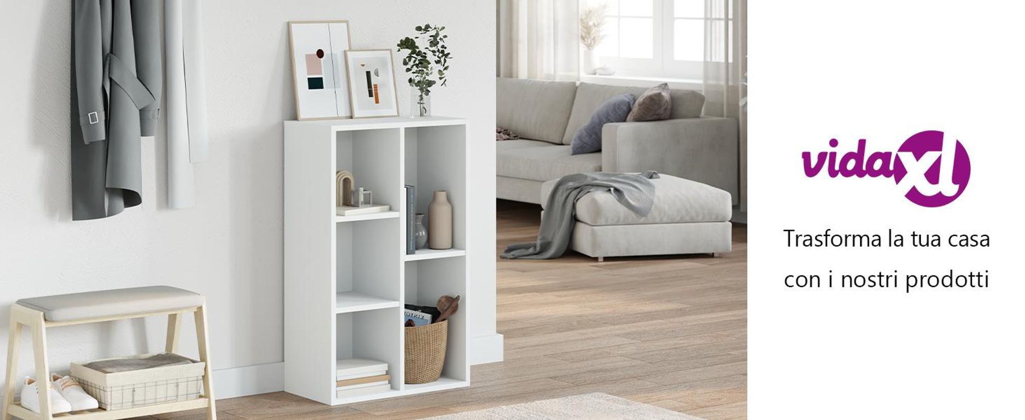 Libreria/Sideboard Bianco 50x25x80 cm Materiale a base di legno