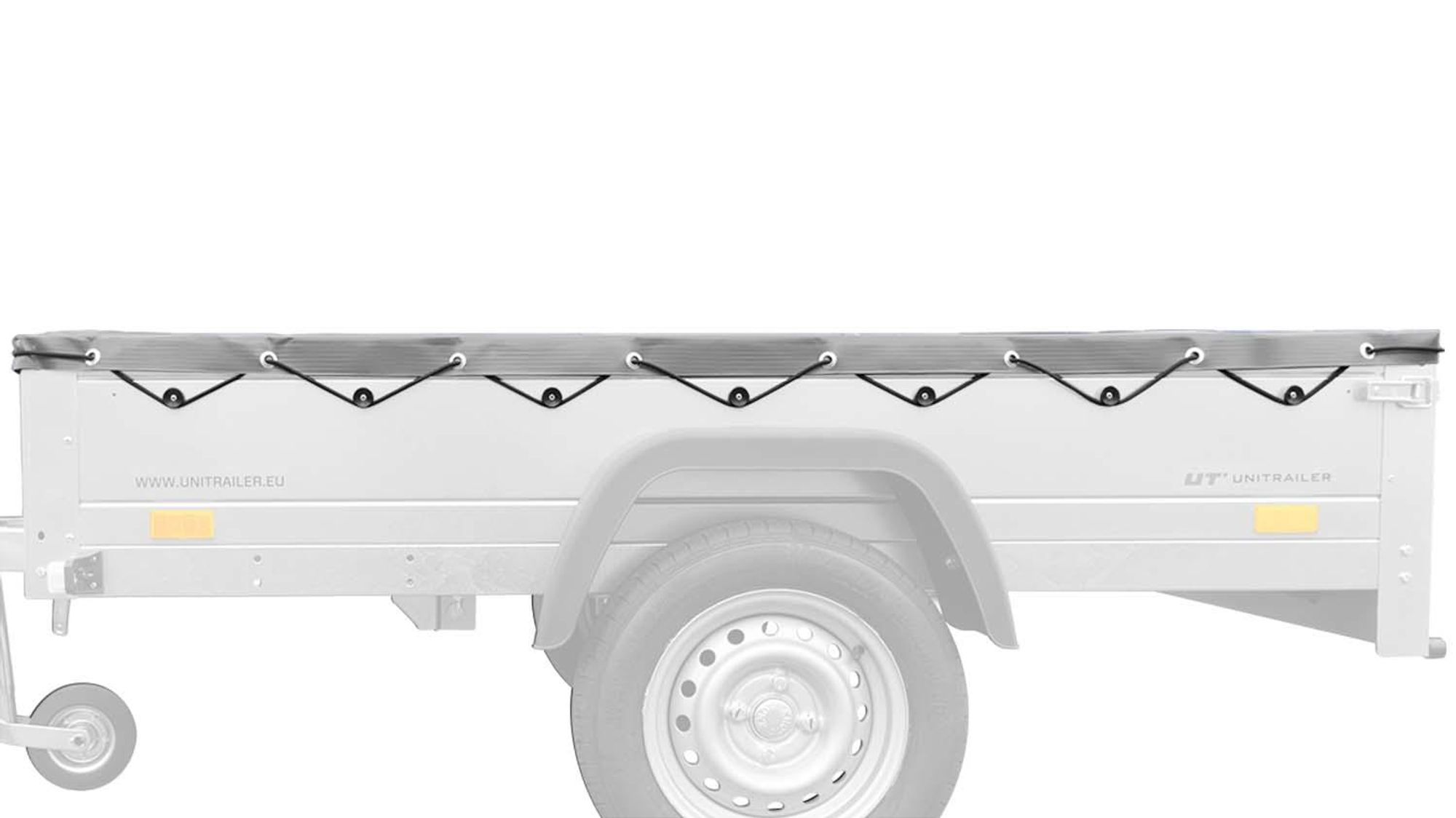 UNITRAILER Flachplane Grau für Garden Trailer 201 KIPP Anhänger 205,7 x 130,9 cm