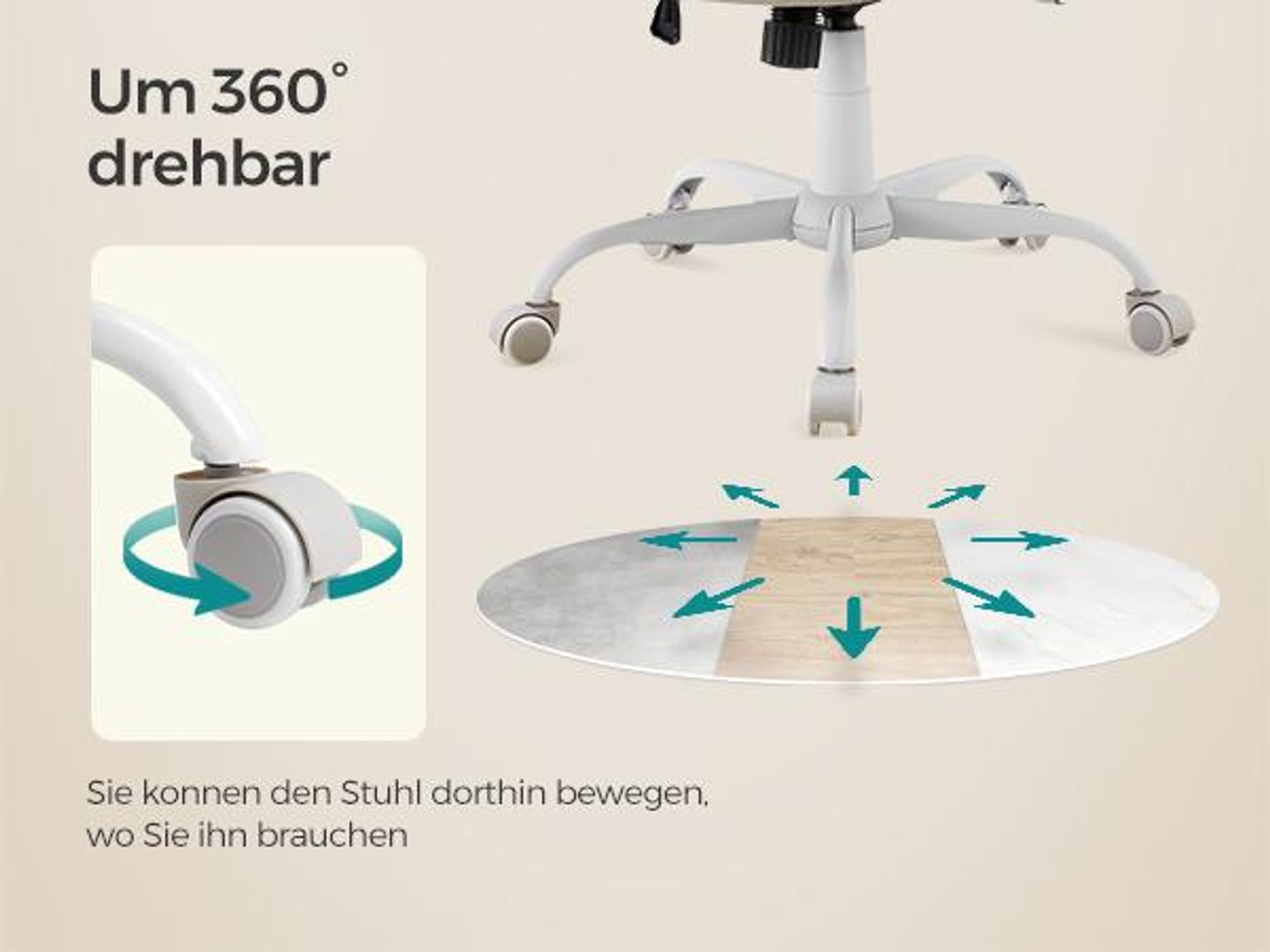 SONGMICS Chefsessel (2 St), Atmungsaktiver Netzbezug, Cappuccinobeige