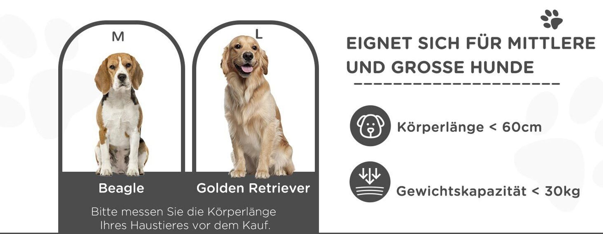 PawHut Hundewagen, Hundebuggy mit Kissen, faltbarer Hundetrolley, Katzenbuggy für große und mittelgroße Hunde, Hundetrolley mit Netzfenster, Sicherheitsleinen, Tasche, Oxfordstoff, Grau