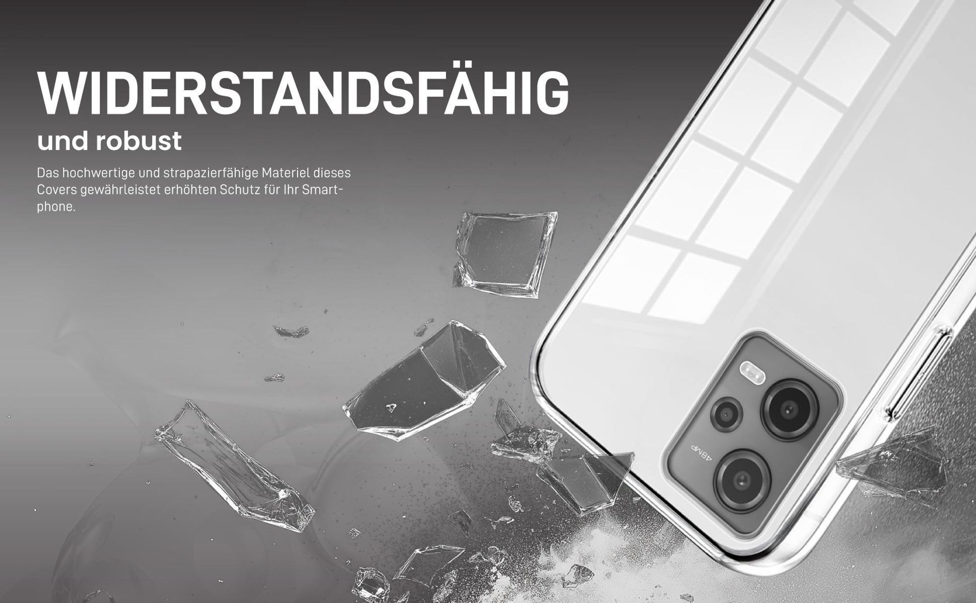 Transparentes Front Back Cover für Xiaomi Redmi Note 12 5G mit Aufprallschutz