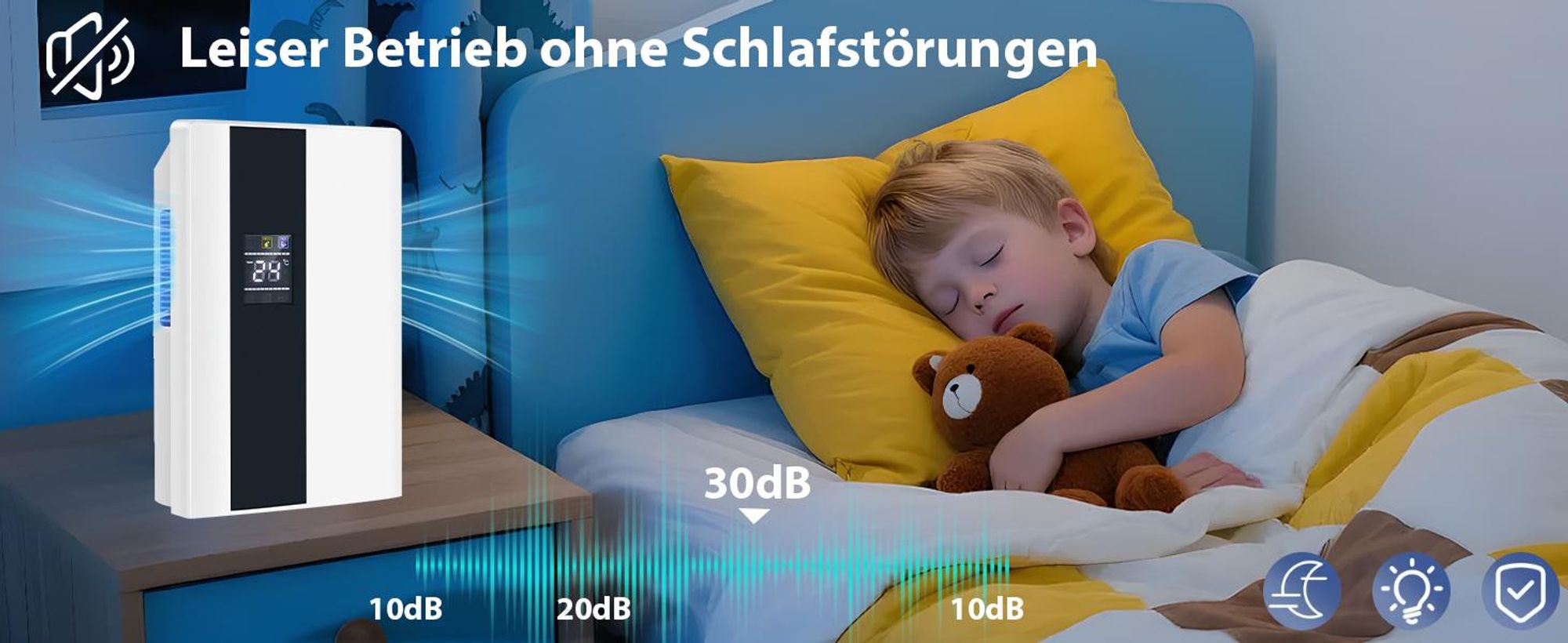 ZMH Entfeuchter Elektrisch 2000ml Luftentfeuchter Raumentfeuchter mit Fernbedienung lufttrockner 24h Timer UV Reinigung Schlafmodus Weiß