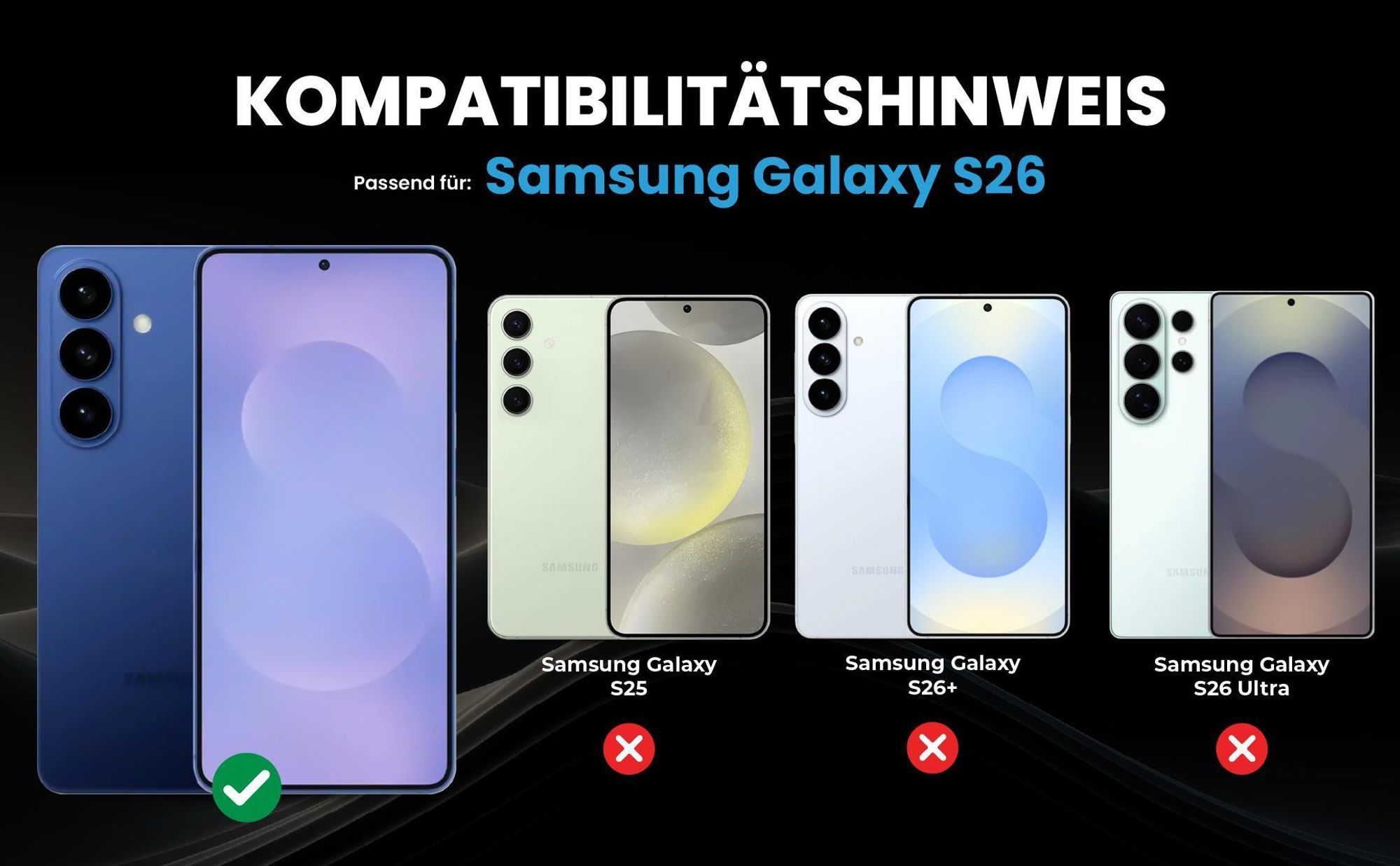 Kompatibilitätshinweise Hülle für Samsung Galaxy S26