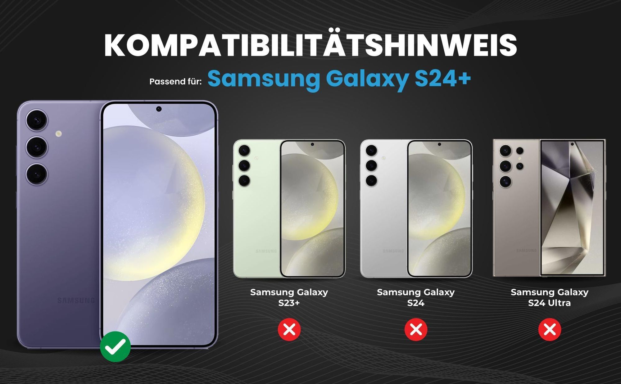 Kompatibilitätshinweise Hülle für Samsung Galaxy S24+