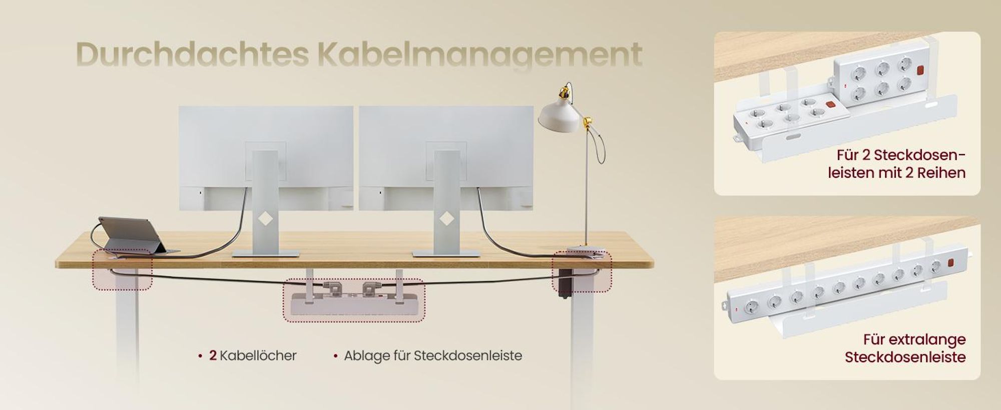 VASAGLE Höhenverstellbarer Schreibtisch, 160 cm, USB-C-Anschluss, Ablage für Steckdosenleiste, Erinnerung bei langem Sitzen, 3 Speichertasten
