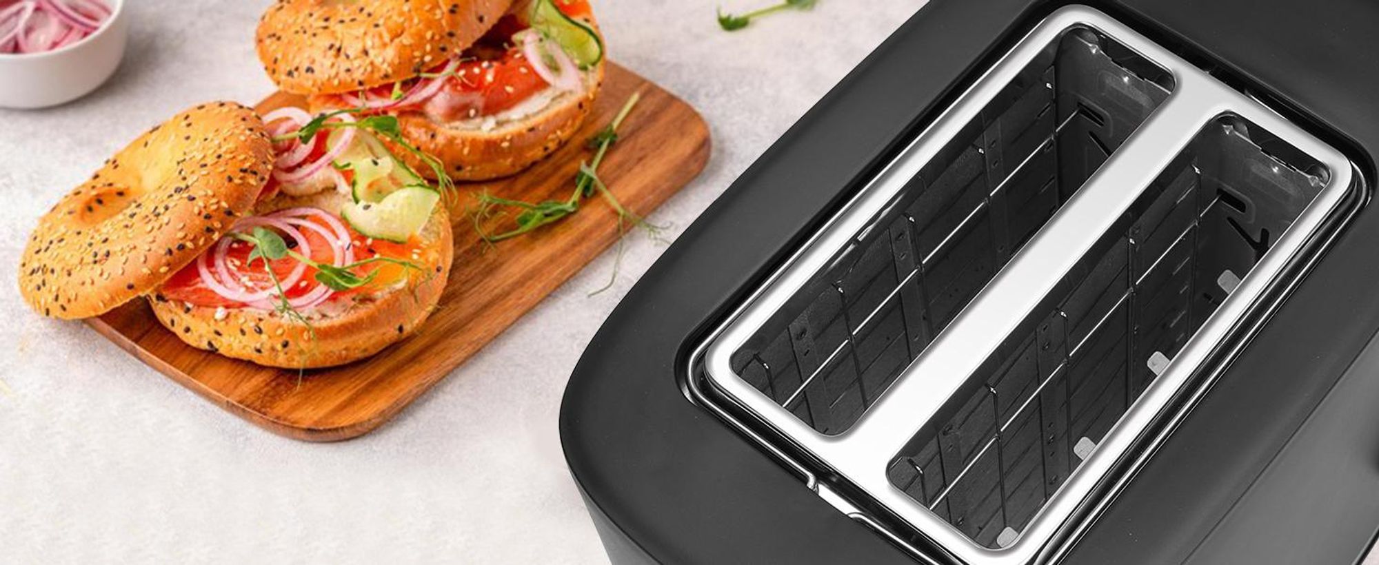 Aigostar - Toaster 2 Scheiben, extra breite Toastschlitze, 6 Bräunungsstufen,800W