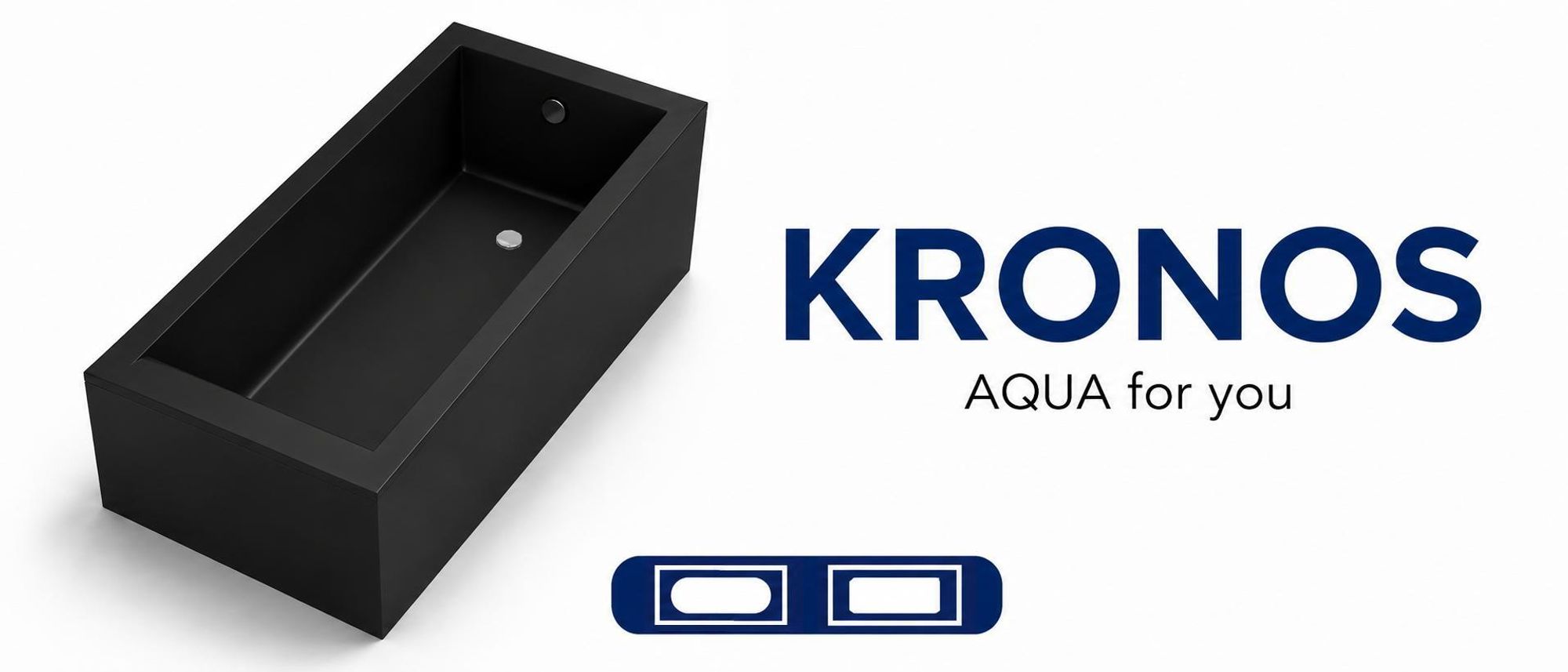 AQUA for you | Badewanne - KRONOS SQUARE - Rechteckbadewanne – 170x70 cm - Schwarz Matt - mit Verkleidung, Syphon, Füßen, Wanne Set