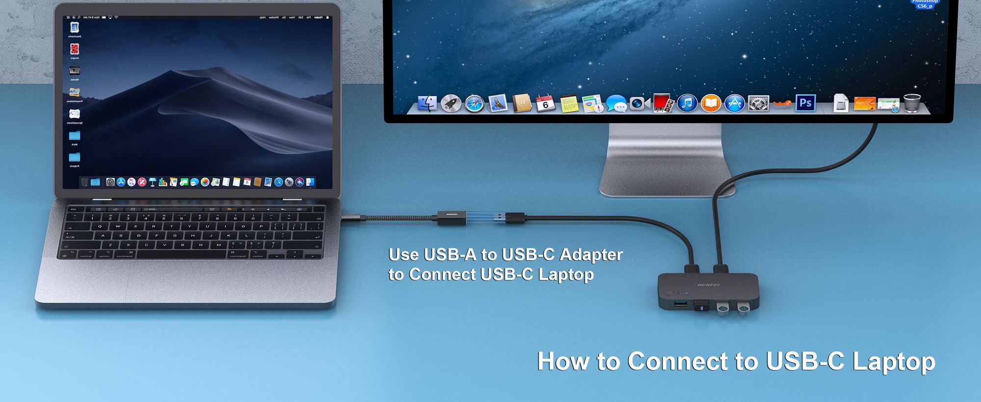 BENFEI KVM-Switches USB 3.0 Switch 2 Computer 4 USB Port Teiler