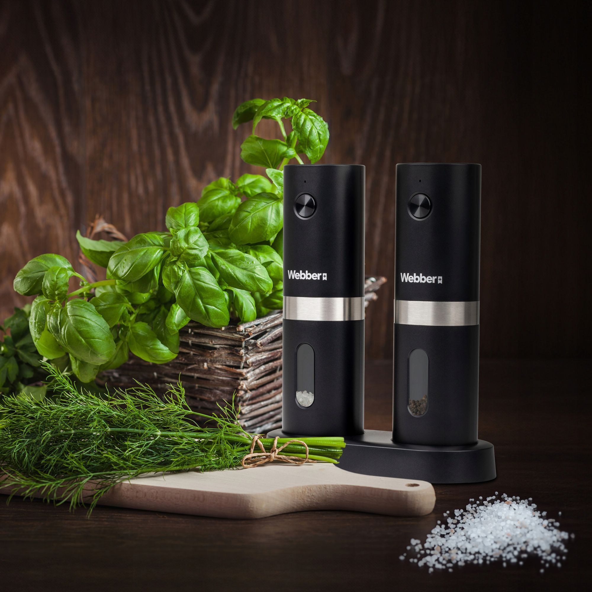Elektrische Pfeffer- Und Salzmühle, Batteriebetrieben Salzmühle, 2 Stück Webber