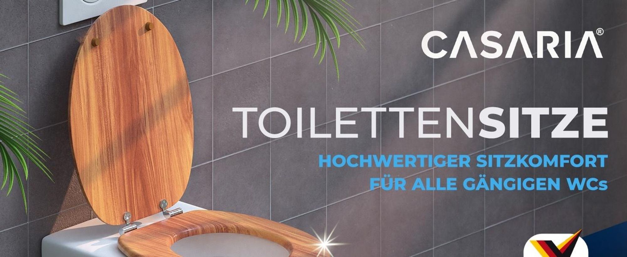 CASARIA Toilettendeckel mit Doppelter Absenkautomatik MDF