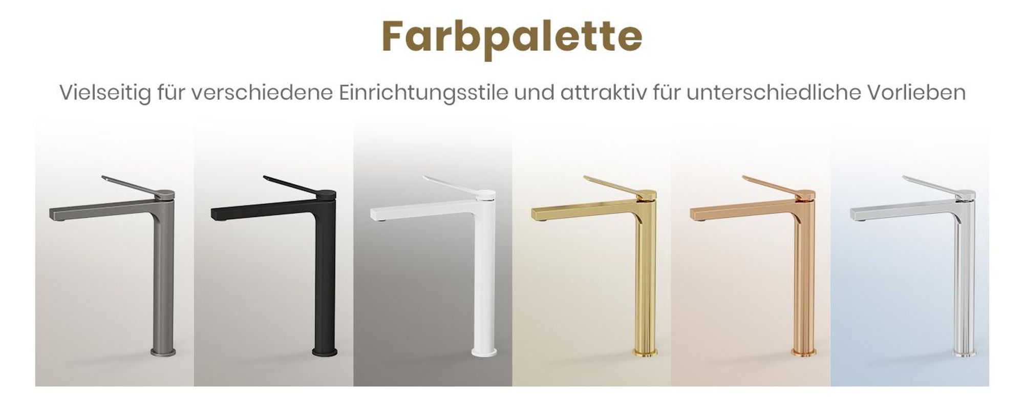EMKE Wasserhahn Bad Champagner-Gold 335x233x46mm, Messing, Keramikkartusche, Badarmatur, Mischbatterie Waschbecken-Armatur, Waschtischarmatur