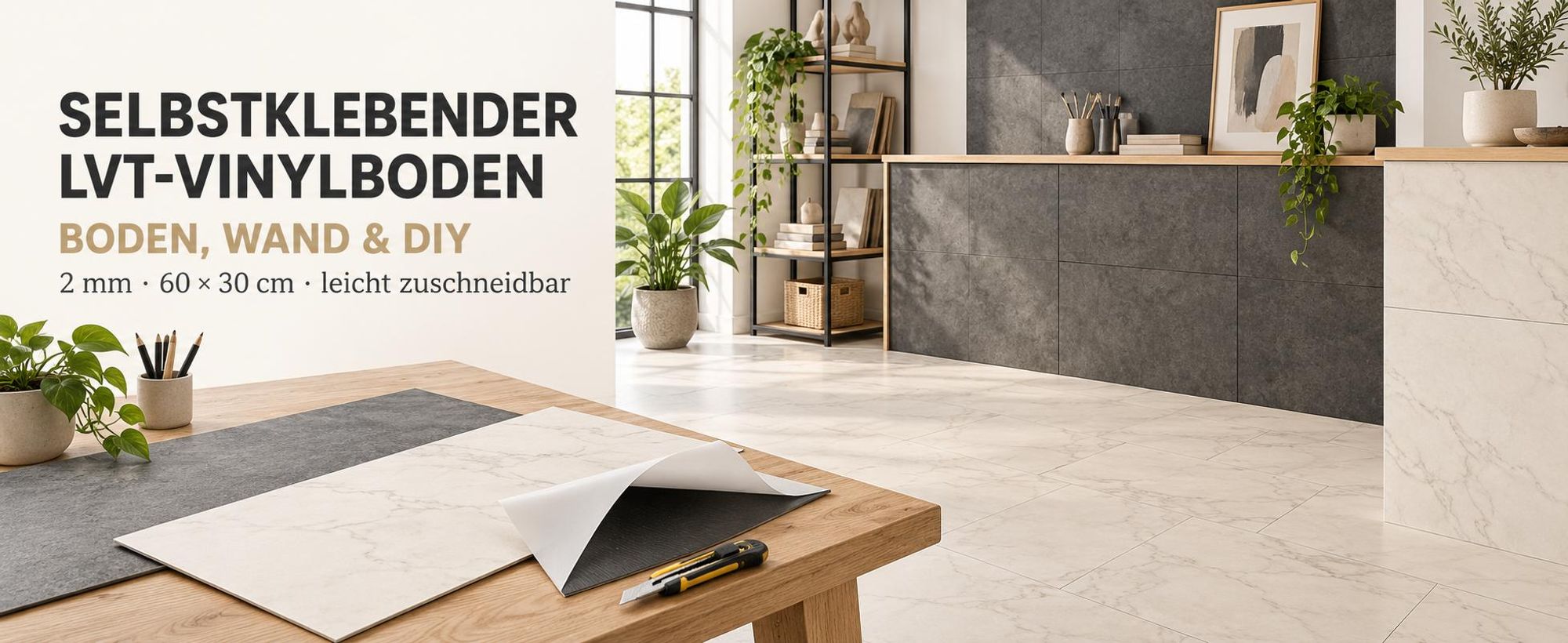 LVT Vinylboden selbstklebend 2 mm PVC Bodenfliesen Vinylfliesen Klebevinyl Bodenbelag für Küche Bad Flur Renovierung