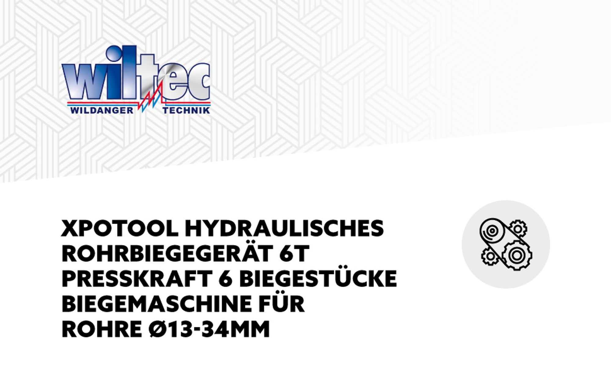 Wiltec Rohrbiegegerät hydraulisch, 6 t Presskraft, Ø6,35–25,4mm, Dicke 1-3,5 mm, 6 Biegestücke, Hydraulik Biegemaschine für Rohre aus Gusseisen