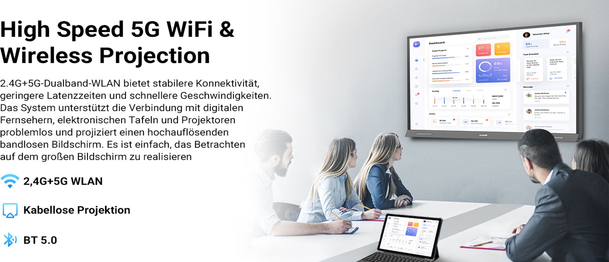 Blackview Tab 16 Pro, 4G LTE+5G Wifi, 16GB+256GB (1TB TF), 11 Zoll, FHD, Octa-Core, 7700mAh, 8MP+13MP, Gemini AI, mit Hülle, Stift, Android 14 Tablet