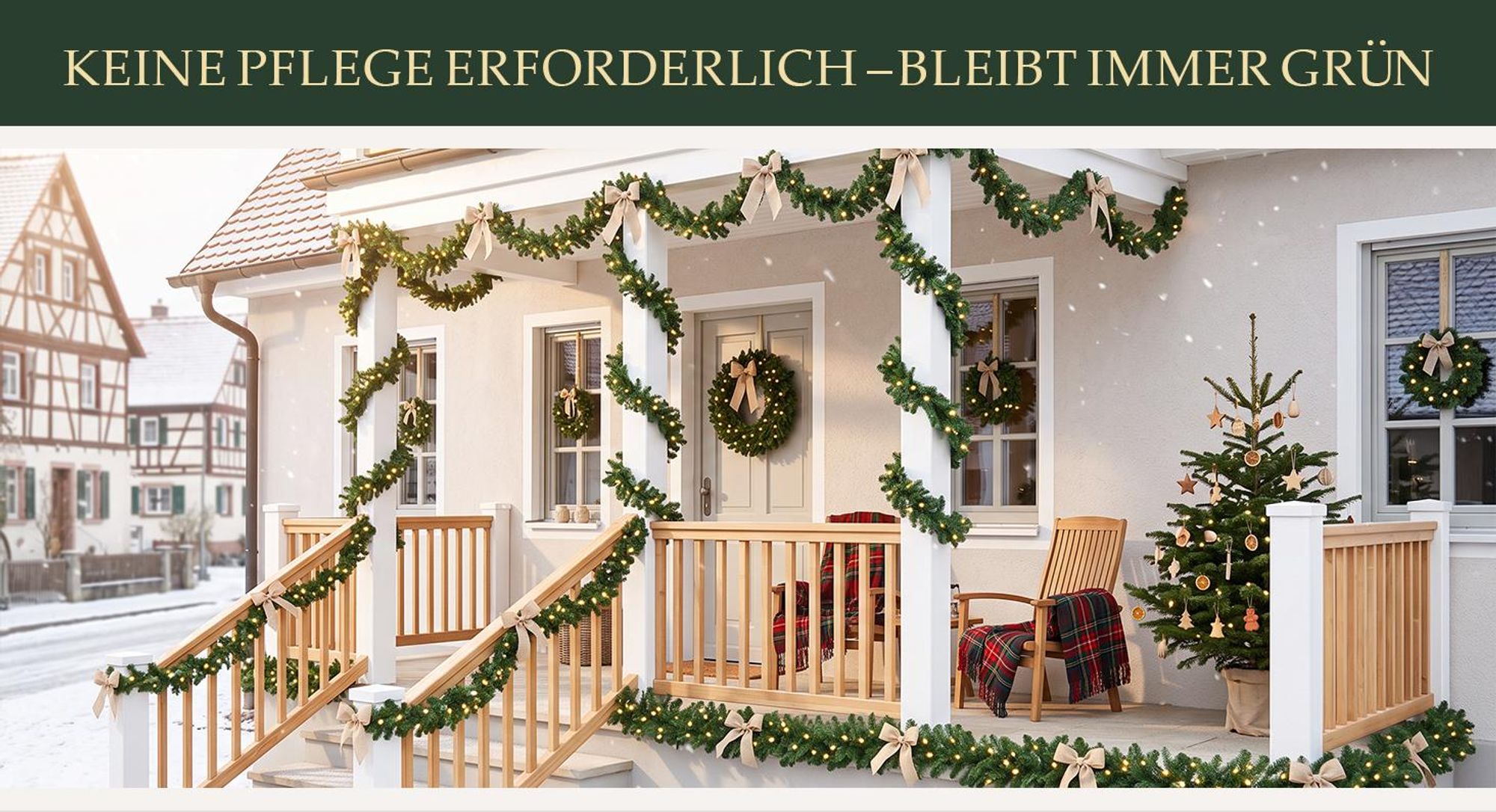 Salcar 5m Weihnachtsgirlande mit Beleuchtung Tannengirlande Beleuchtet Weihnachtsdeko mit 200 LEDs