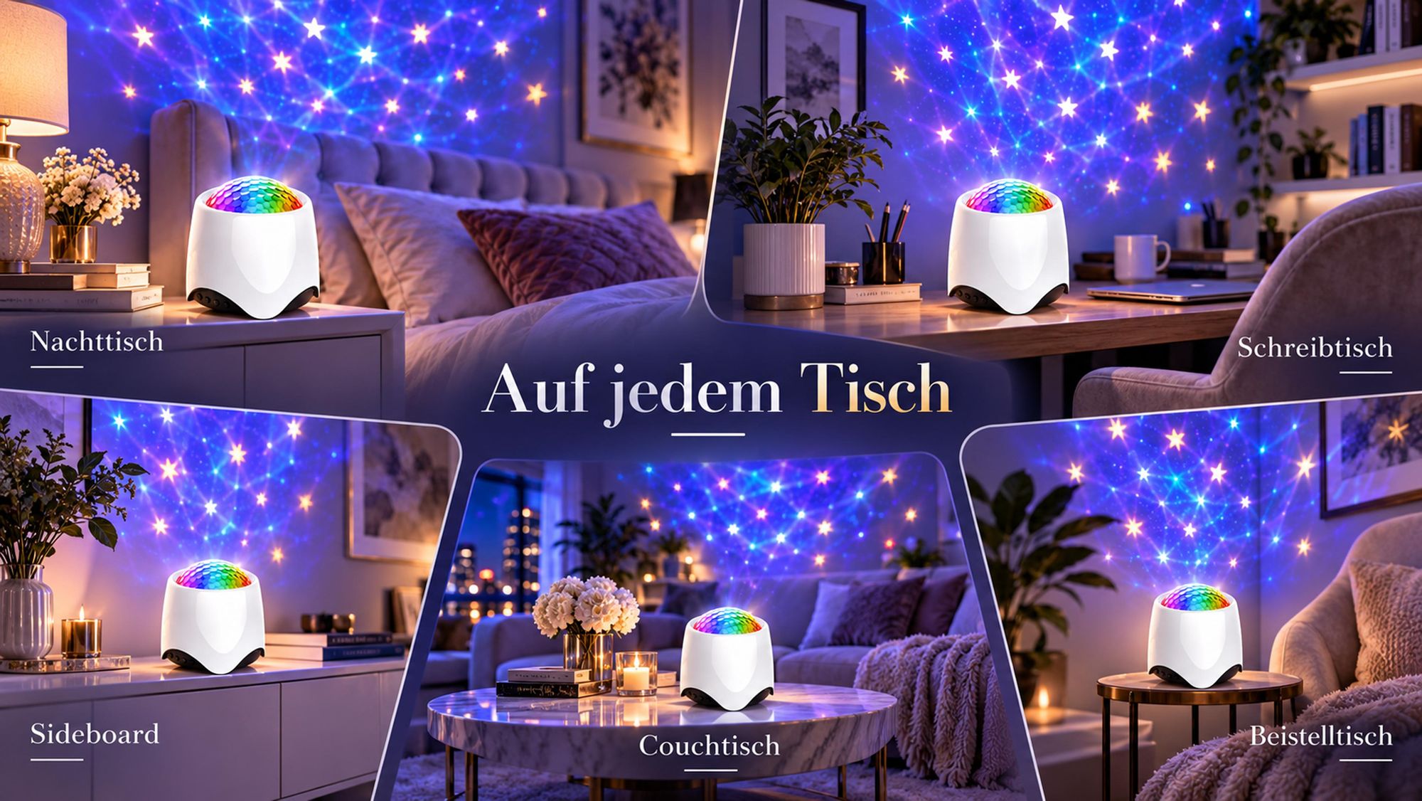 Sternenhimmel Projektor Nachtlicht Aurora Lampe Wasserwellen Led Nordlicht Lampe 56 Lichtmodi Musik Lautsprecher Schlafzimmer Party Kinder Zimmer Deko