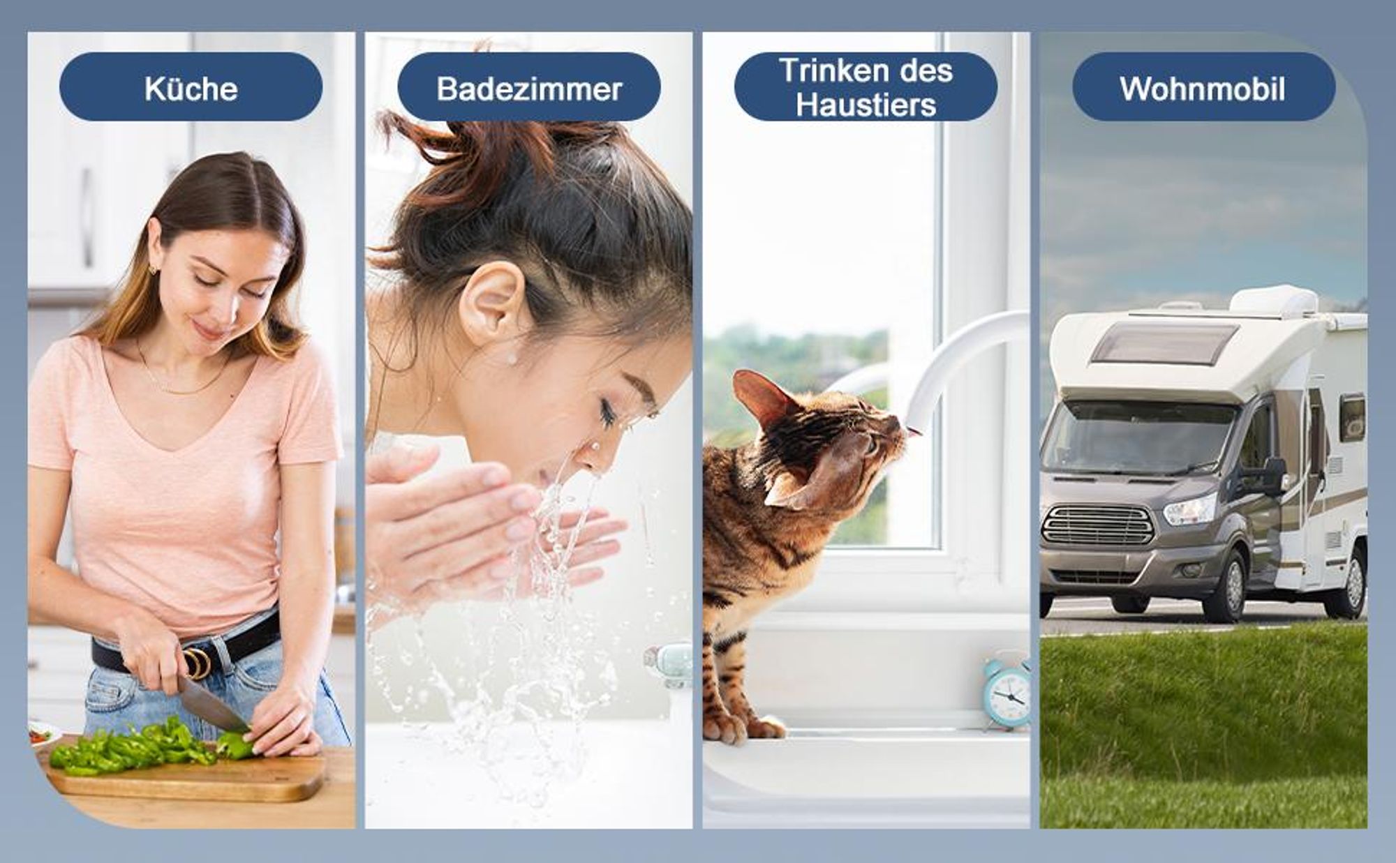 Wasserfilter für Wasserhahn, Edelstahl Leitungswasserfilter, UV-Sterilisation, LED-Display, Entfernt Chlor, Schwermetalle, Schlechten, Mikroplastik