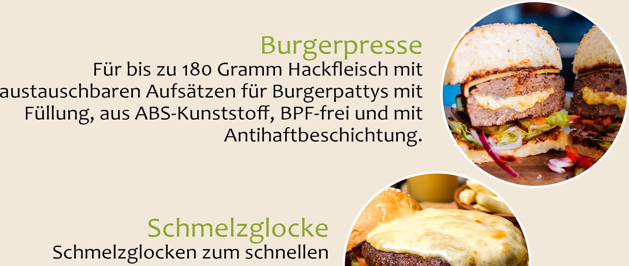 ONVAYA® Burger-Set ǀ 8 Teile inkl. Burgerpresse ǀ Smash-Burger-Set mit Grillmatte und Schmelzglocke