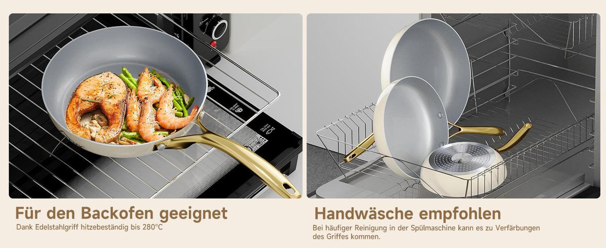 Pfanne 20cm Bratpfanne,Keramikpfanne,beschichtung Pfanne Induktion für alle Herdarten,Kratzfest,Hitzebeständig bis zu 280°C