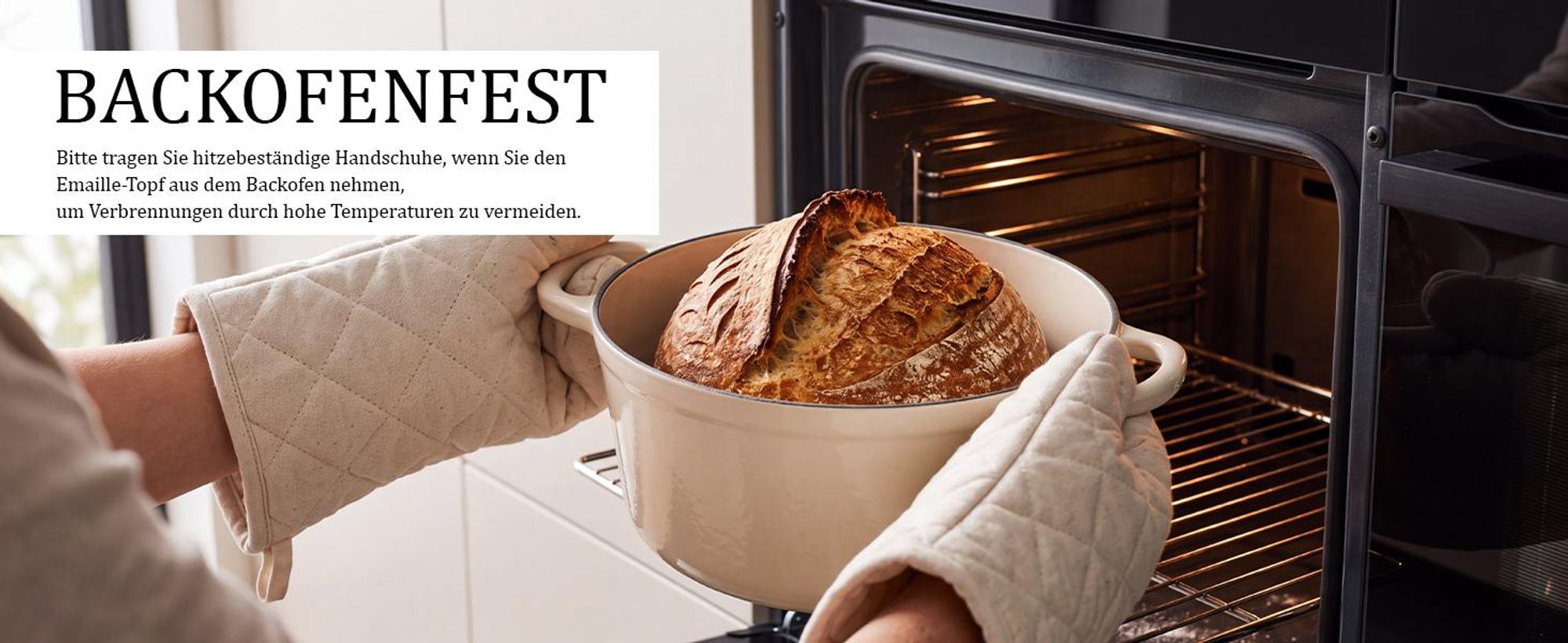 Gusseisen Topf Brot Backen- Hochwertiger Emaillierter Topf 26cm - Idealer gusseiserner Brottopf zum Backen, Gusseisentopf mit Deckel