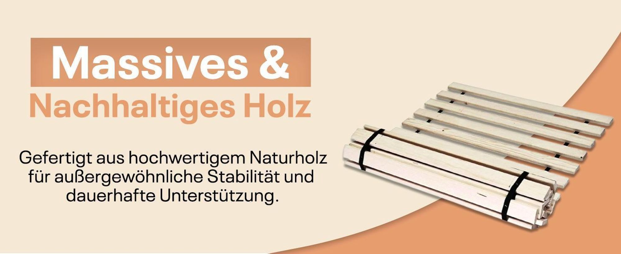 Best For You Rollrost 90x160 aus 10 massiven stabilen Holzlatten Geeignet für alle Matratzen