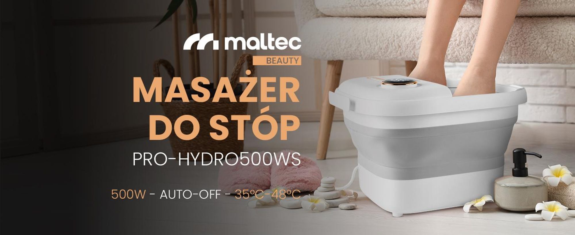 Składany wodny masażer do stóp z hydromasażem