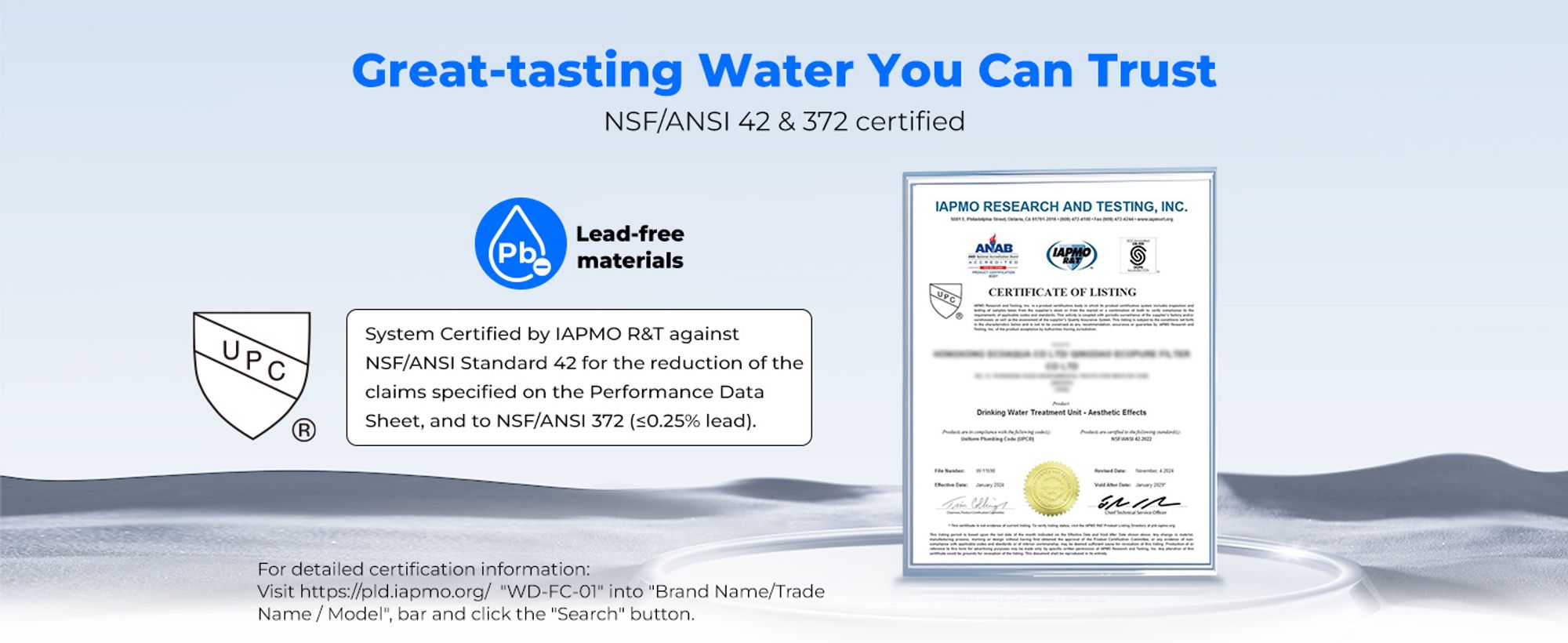 Waterdrop Wasserhahn Filter, NSF/ANSI Standard Filtrationssystem mit Ultra Adsorptivem Material, WD-FC-04