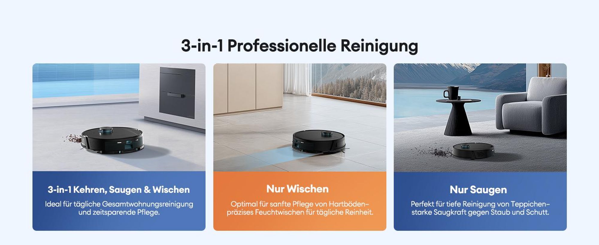 Saugroboter, staubsauger roboter, Saugroboter mit wischfunktion, Saugroboter mit Absaugstation,