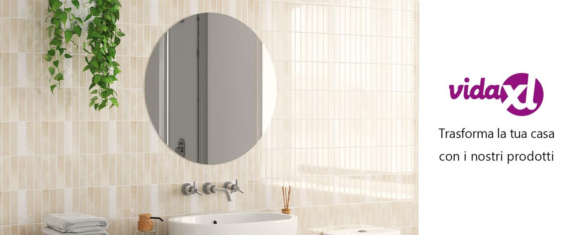 vidaXL Specchio da parete 70 cm vetro rotondo