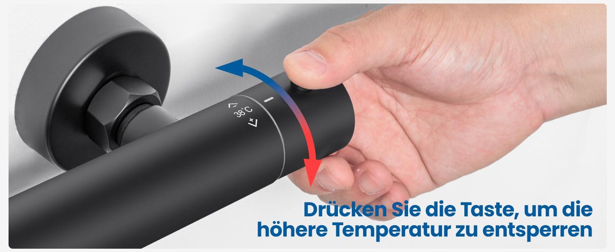 Auralum Duscharmatur mit Thermostat, Mischbatterie Dusche 38°C Sicherheitssperre, Armatur Dusche aus Zinklegierung, Anti-Verbrühungsdesign