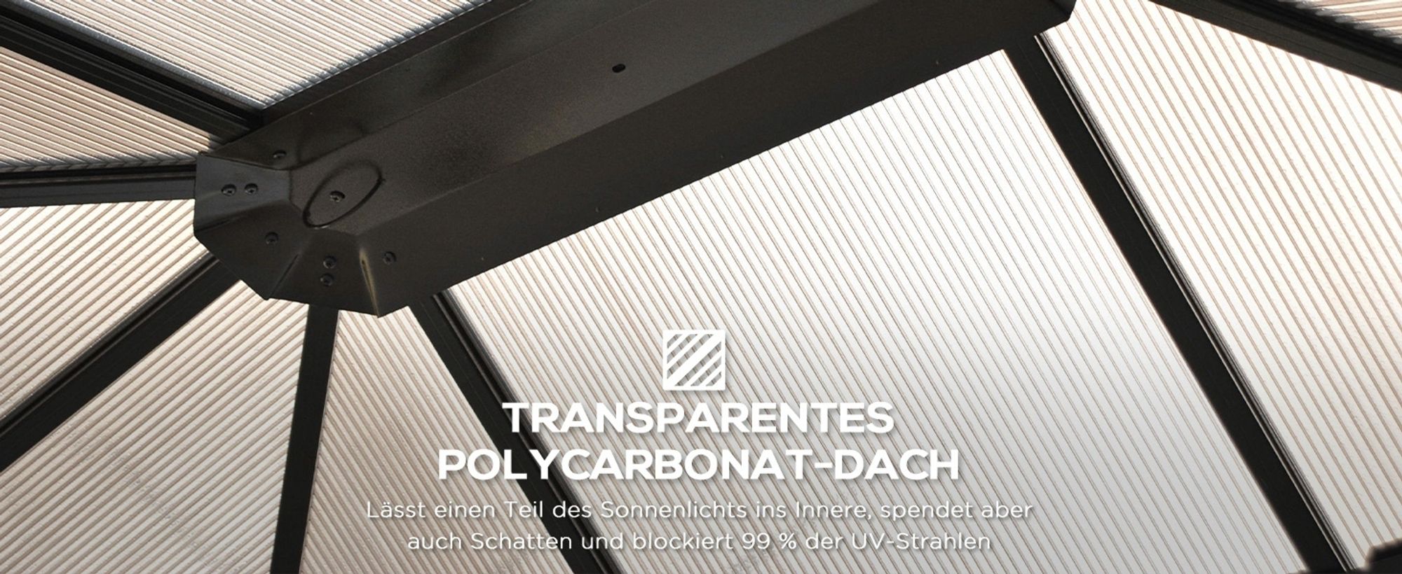 Outsunny Luxus Pavillon Gartenpavillon Partyzelt Gartenzelt PC-Dach Alu