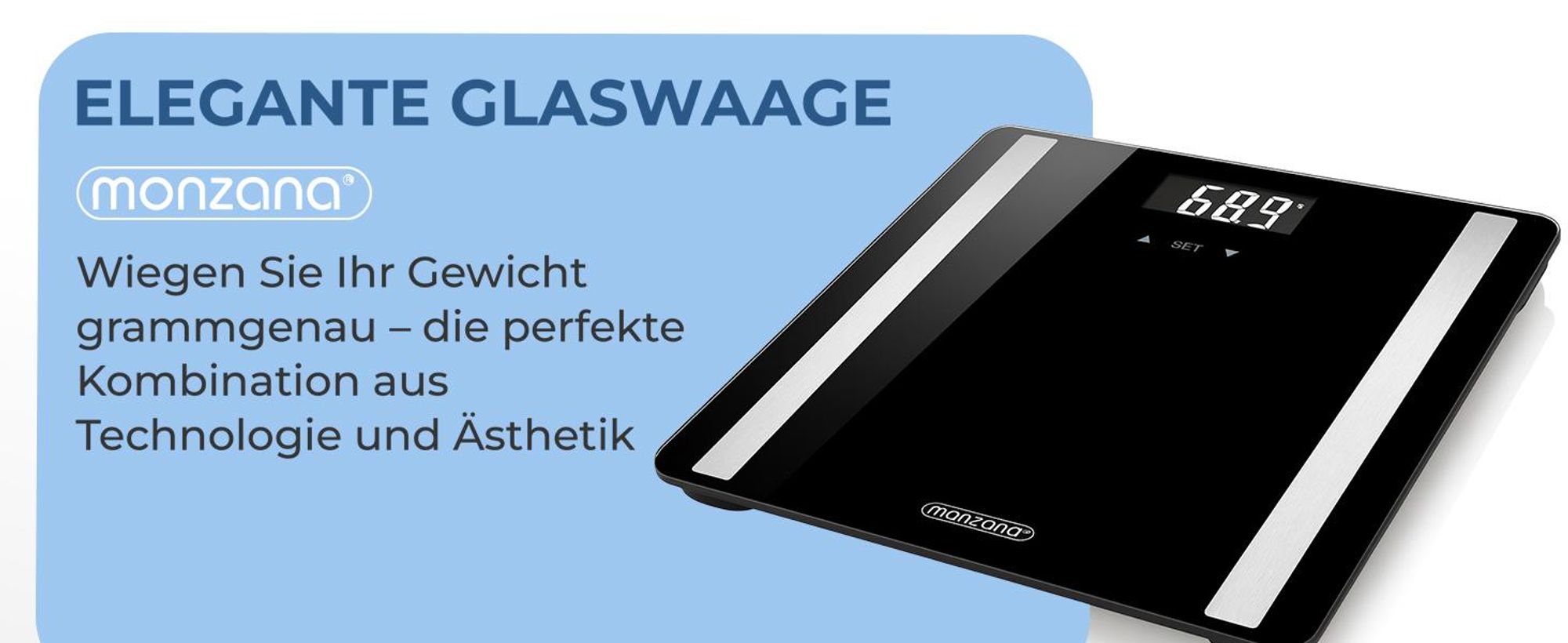 MONZANA Personenwaage Digital BIA Analyse Waage für 10 Nutzer 30x30cm