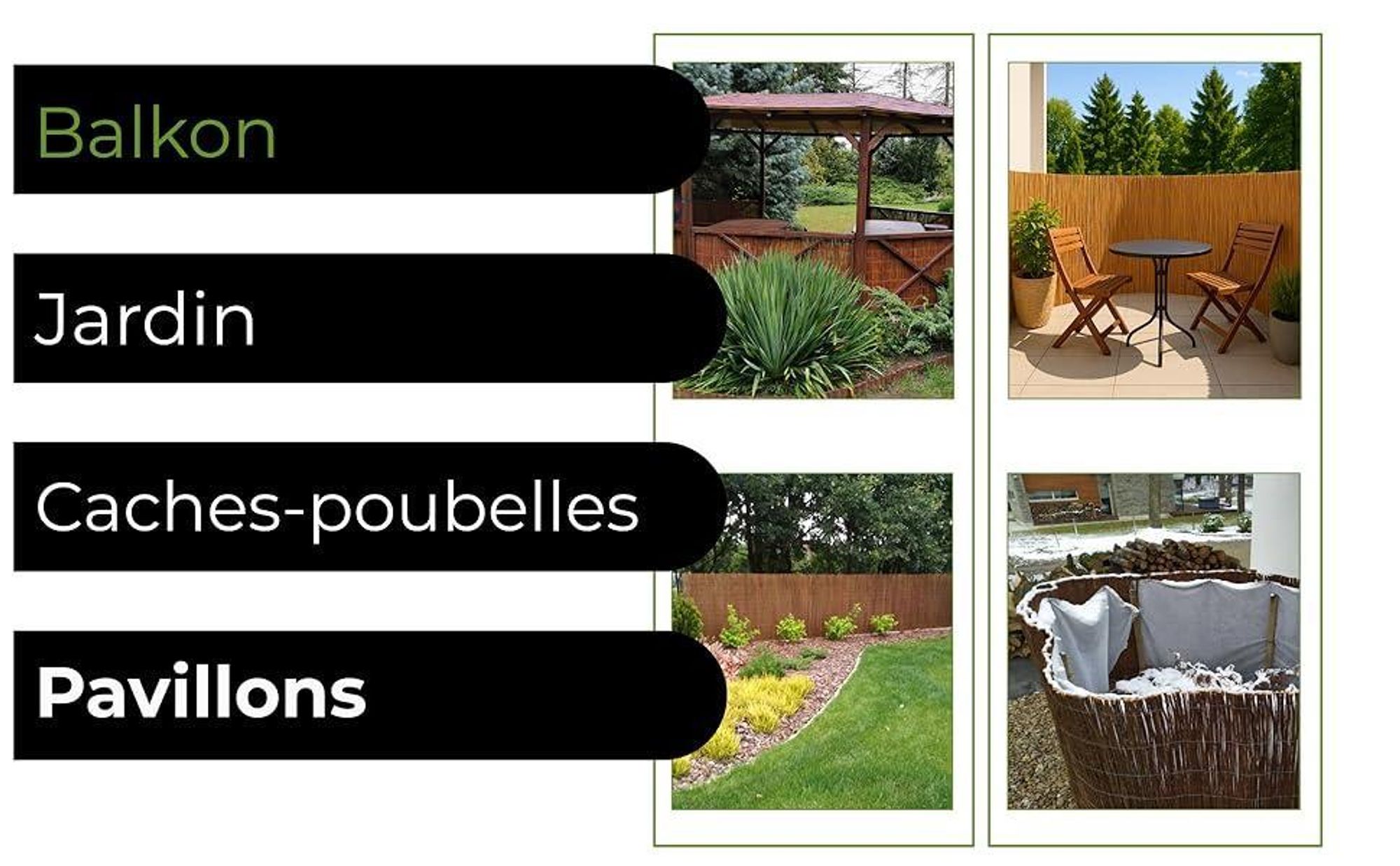 Canisse Osier 100 x 150 cm Clôture de Saule -Canisse Brise Vue Balcon et Patio - Cloture Jardin Exterieur - Protection contre le vent & le soleil