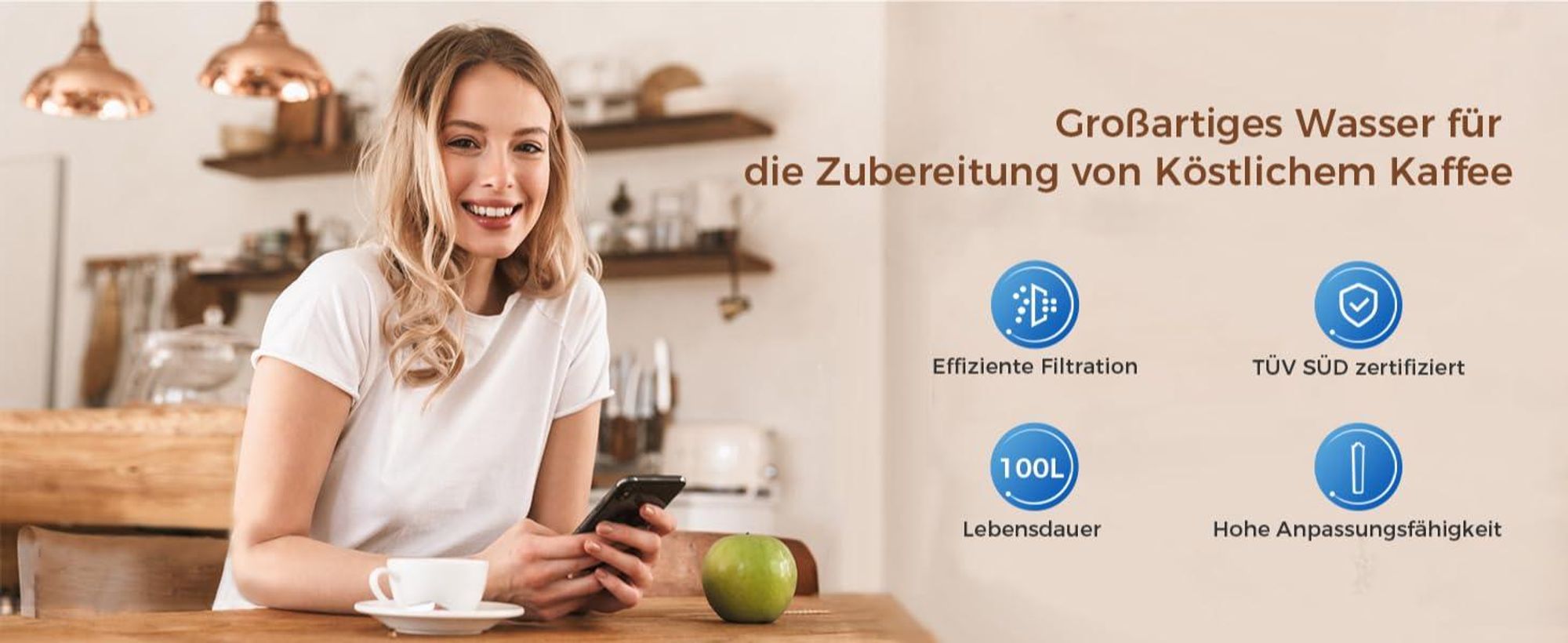 Waterdrop Ersatzwasserfilter für 71312 Blue, Kompatibel mit die GIGA®, ENA® Micro, IMPRESSA®-Serie, SÜD (4 Stücke)