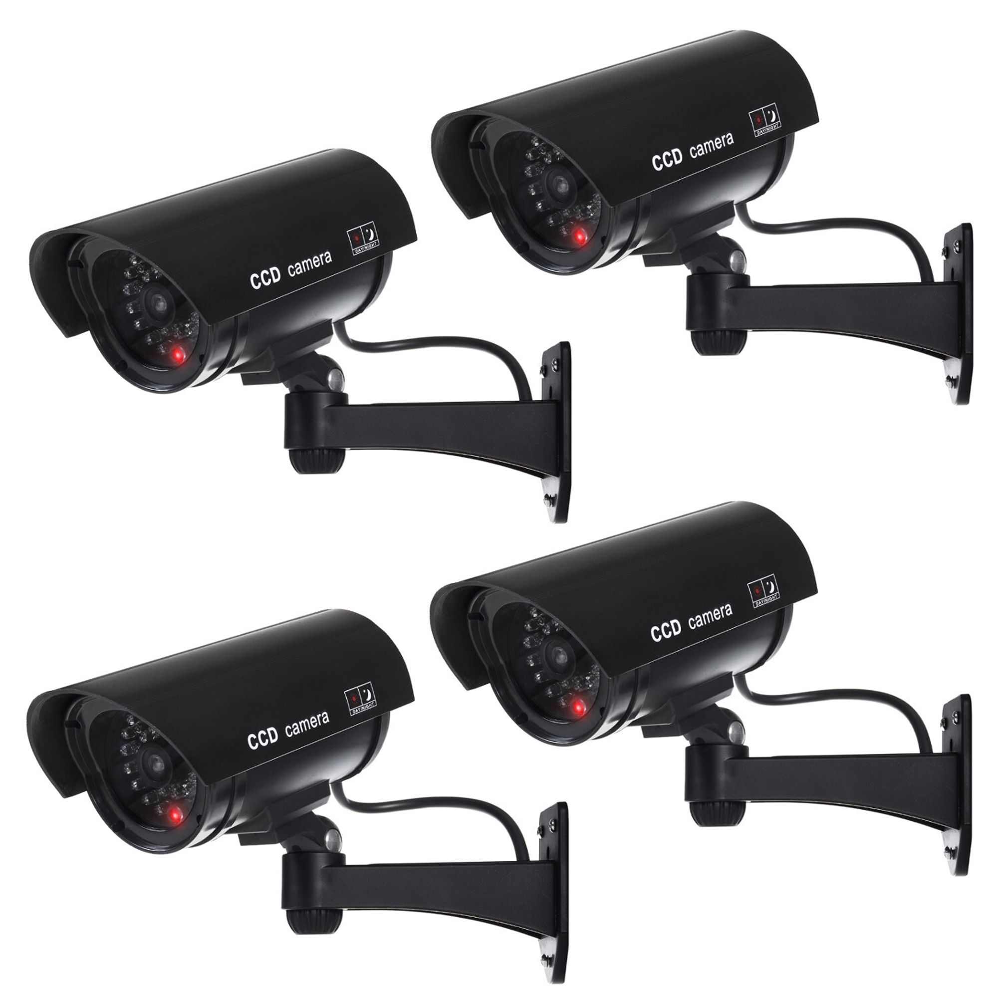 4x Kamera-Attrappe mit blinkender LED IR1100 B IR outdoor schwarz