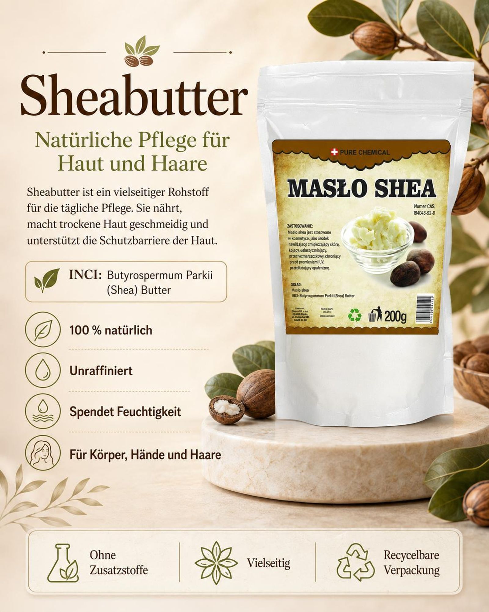 Naturliche pflage fur haut und haare