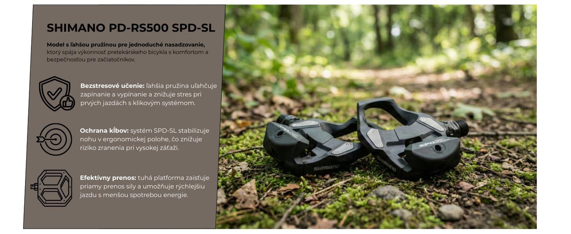 Pedále Shimano PD-RS500 SPD SL čierne EPDRS500