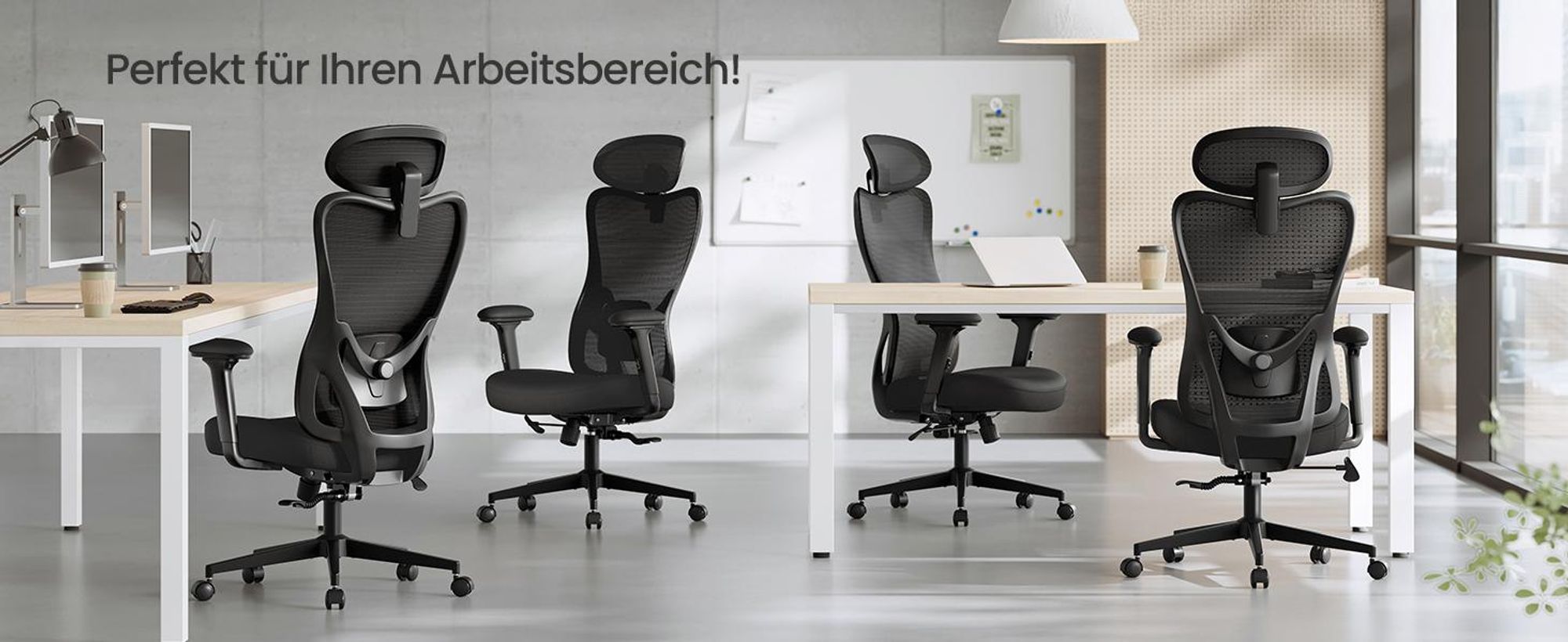 SONGMICS Bürostuhl ergonomisch, Schreibtischstuhl, Computerstuhl, verstellbare Lenden- und Kopfstütze