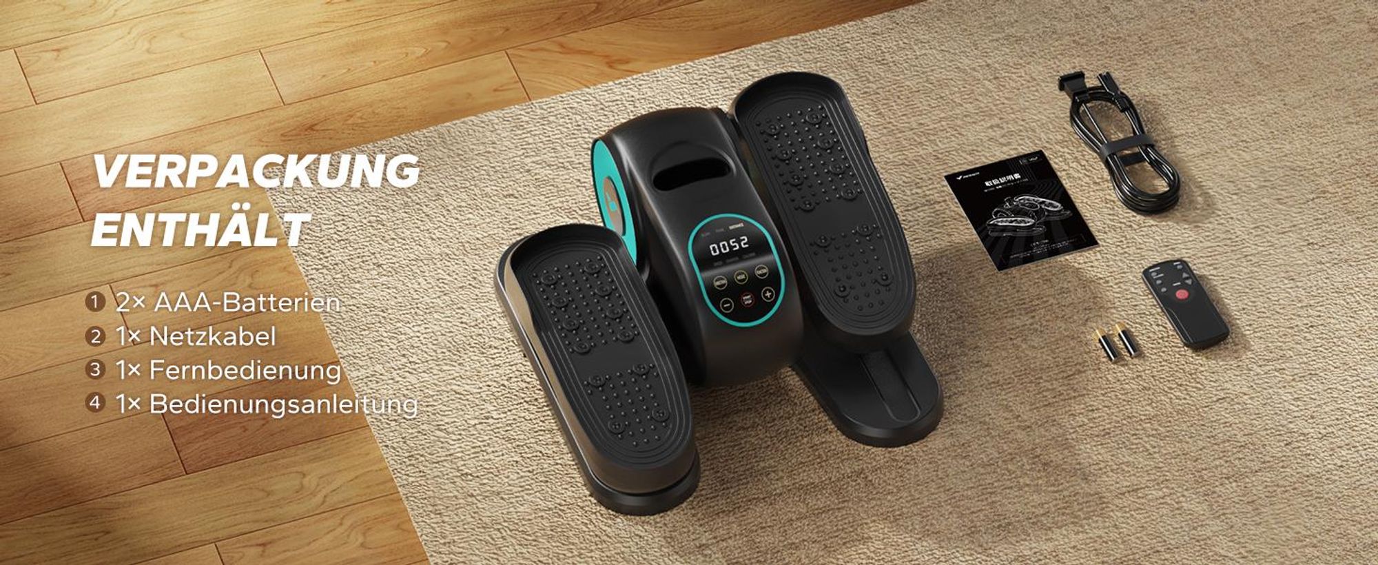 Mini Ellipsentrainer & Stepper – kompakter Crosstrainer mit 12 Geschwindigkeiten, LCD-Display, platzsparend, Heimtrainer für Beine & Po