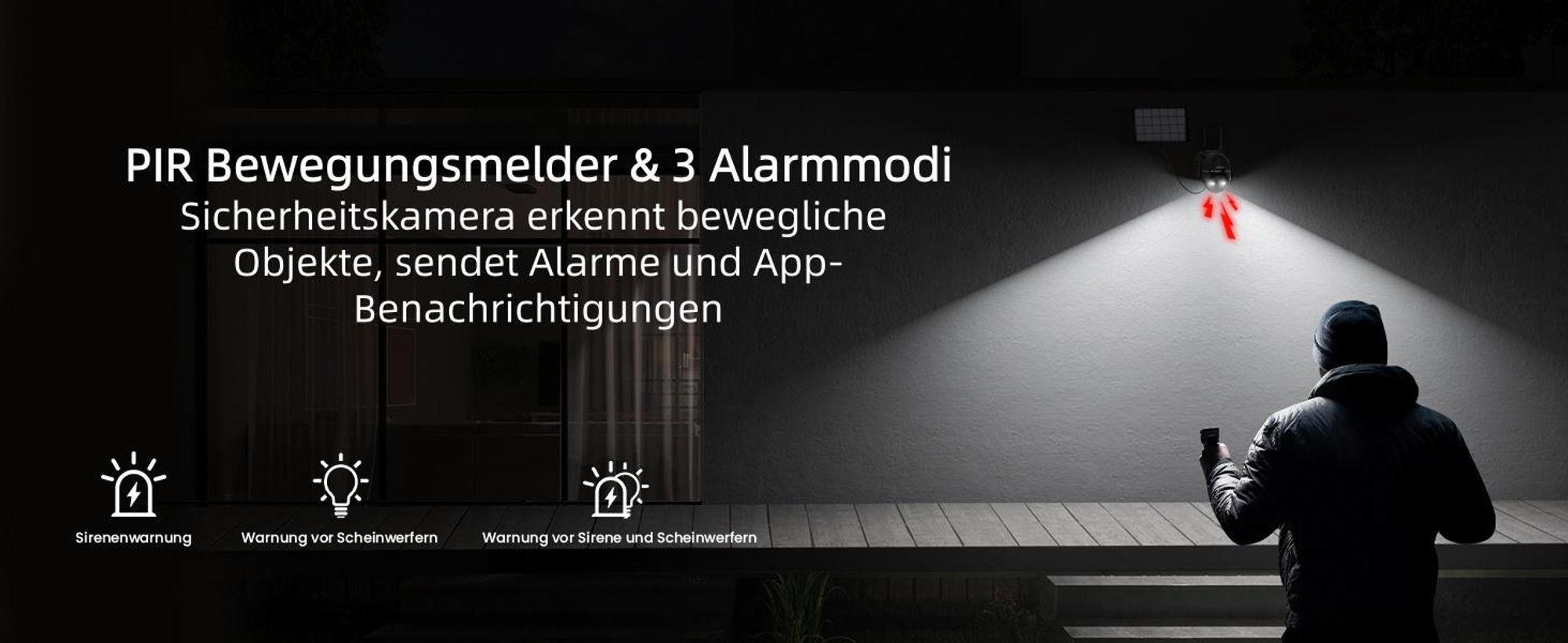 ieGeek 2K Überwachungskamera Aussen Akku, 360°PTZ Kamera Überwachung Aussen Solar, Außenkamera mit Nachtsicht Farb, PIR , 2 Wege Audio, 2 Stk