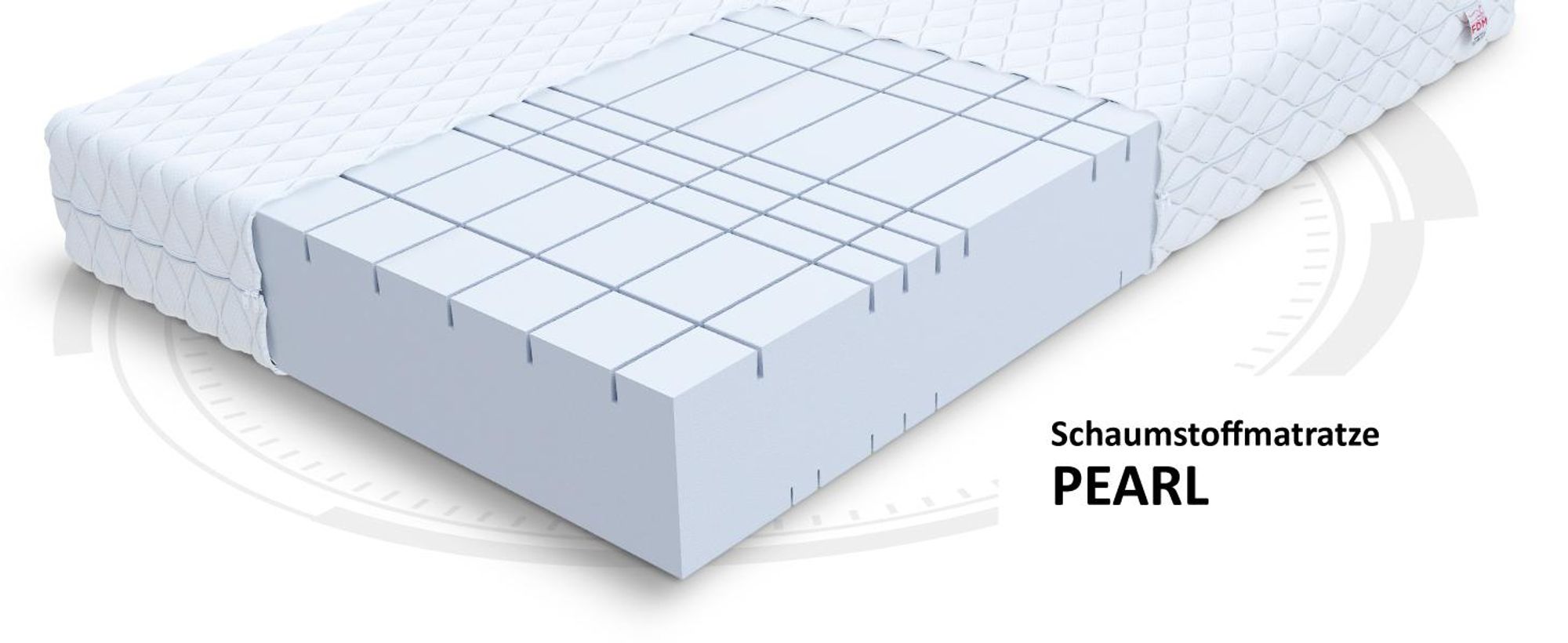 Matratze 90x200 cm PEARL Premium H4 Kaltschaum HR 7 Zonen Konturschnitt Höhe 16 cm