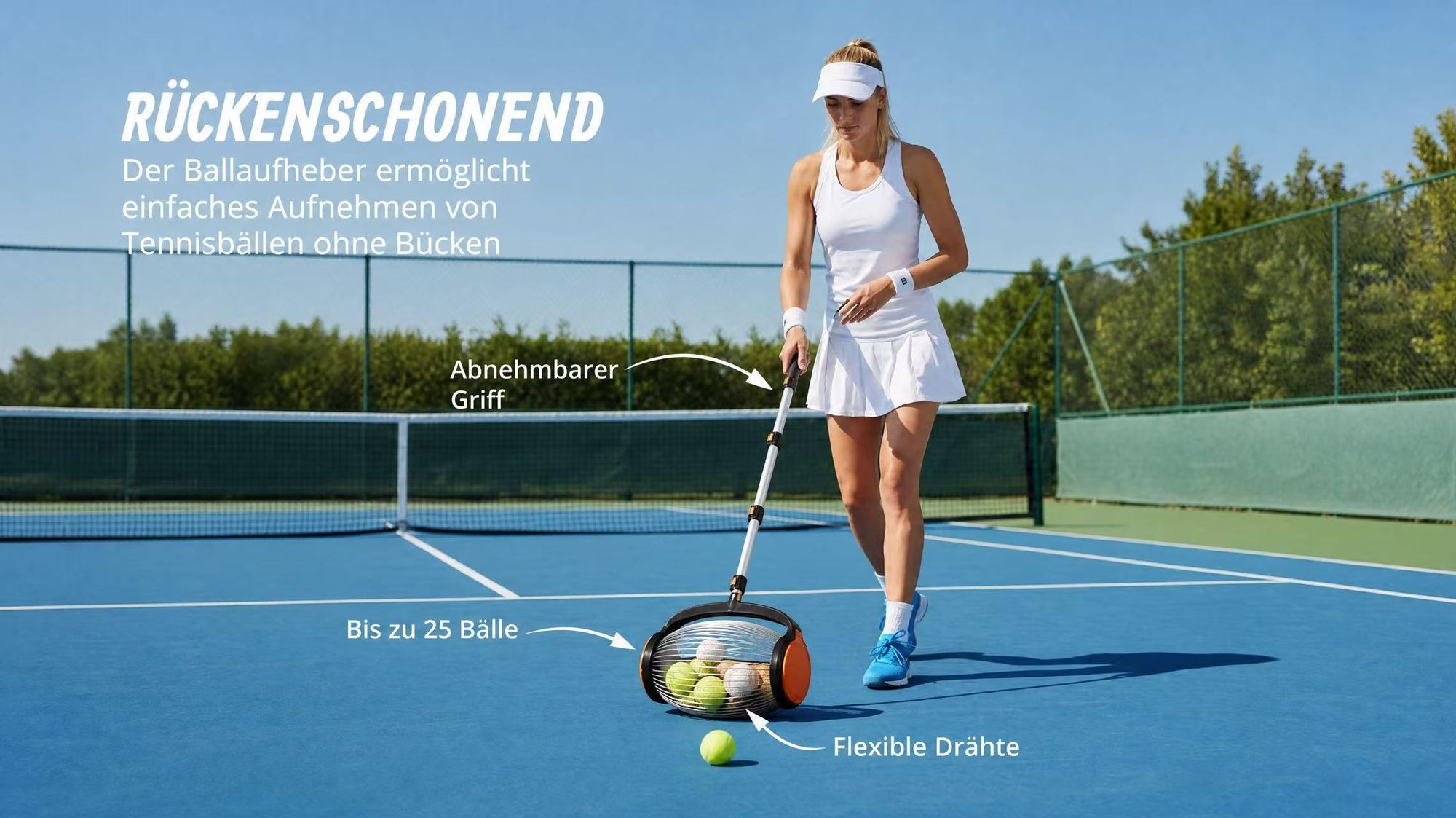 Rollsammler Nusssammler 34cm mit Aluminium Teleskopstiel, Pedalbetätigte Seitenöffnung, Ausziehbar 37–110 cm,Obstsammler für Walnüsse Eicheln Fallobst