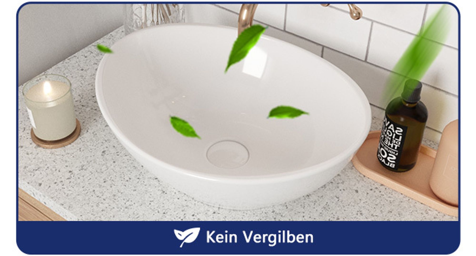 DeerValley Waschbecken Oval Keramik Aufsatzwaschbecken, Porzellan-Badezimmerwaschbecken, 40x33x14,5cm DV-1V051